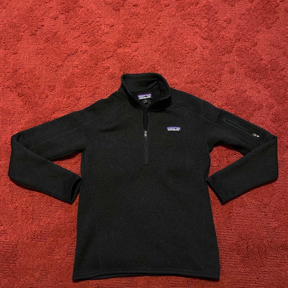 Patagonia black quarter zip fleece zip up XSMALL clean!